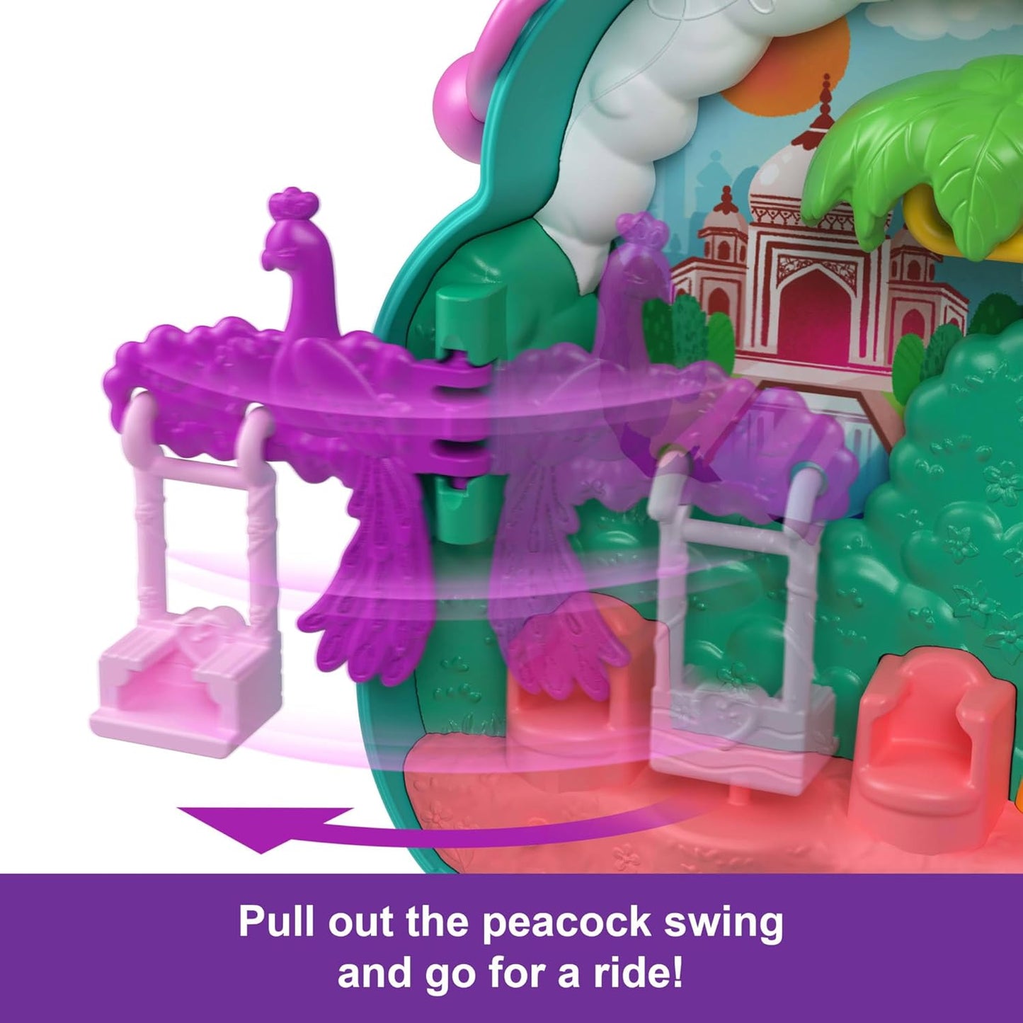 Polly Pocket Muñecas y juegos de pavo real, compacto, juguete de viaje con 2 micro muñecas