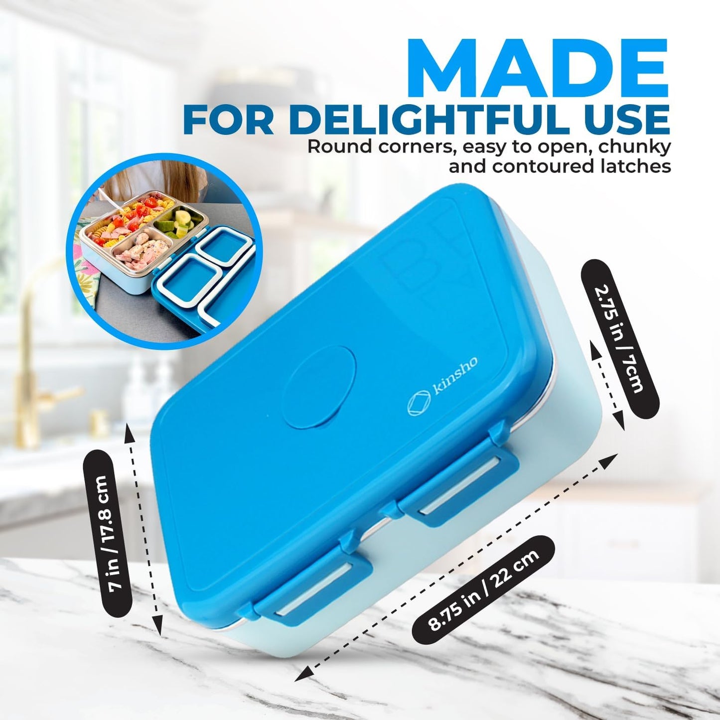 kinsho Lonchera Bento de acero inoxidable