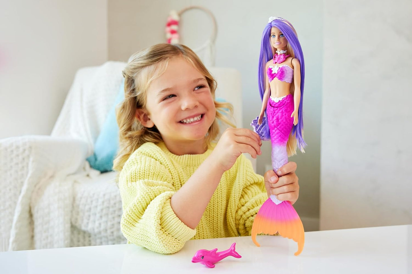 Barbie Muñeca de sirena, "Malibu" con cabello rosa