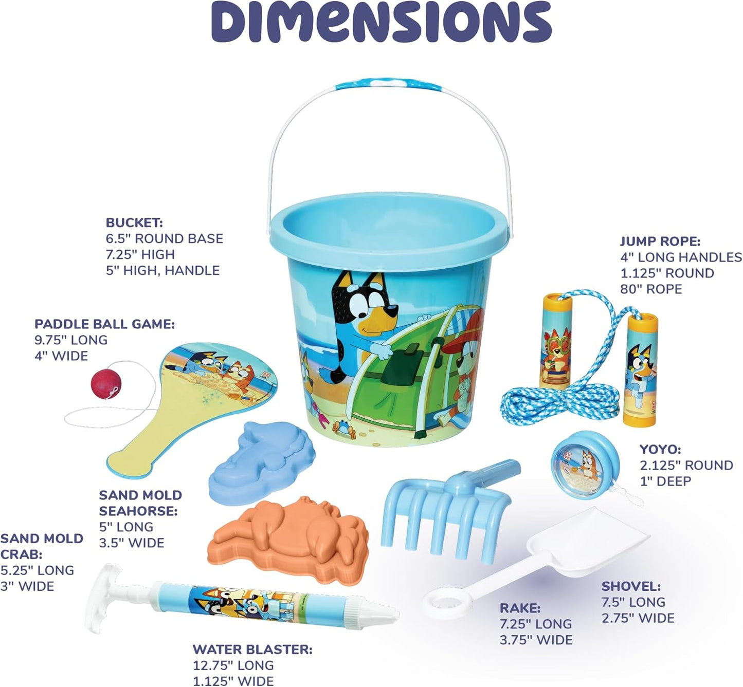 BLUEY - 9 juguetes de playa