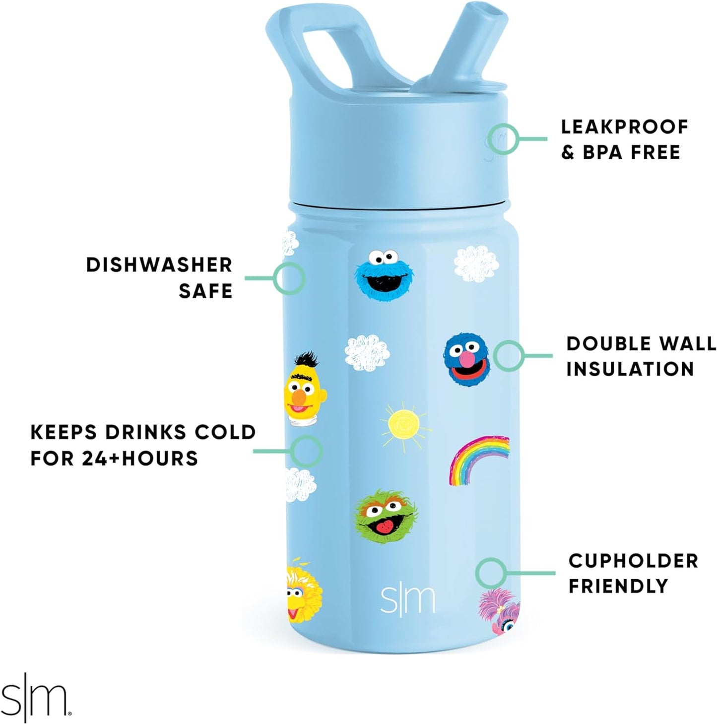 Simple Modern - Botella de agua acero inoxidable Baby Shark