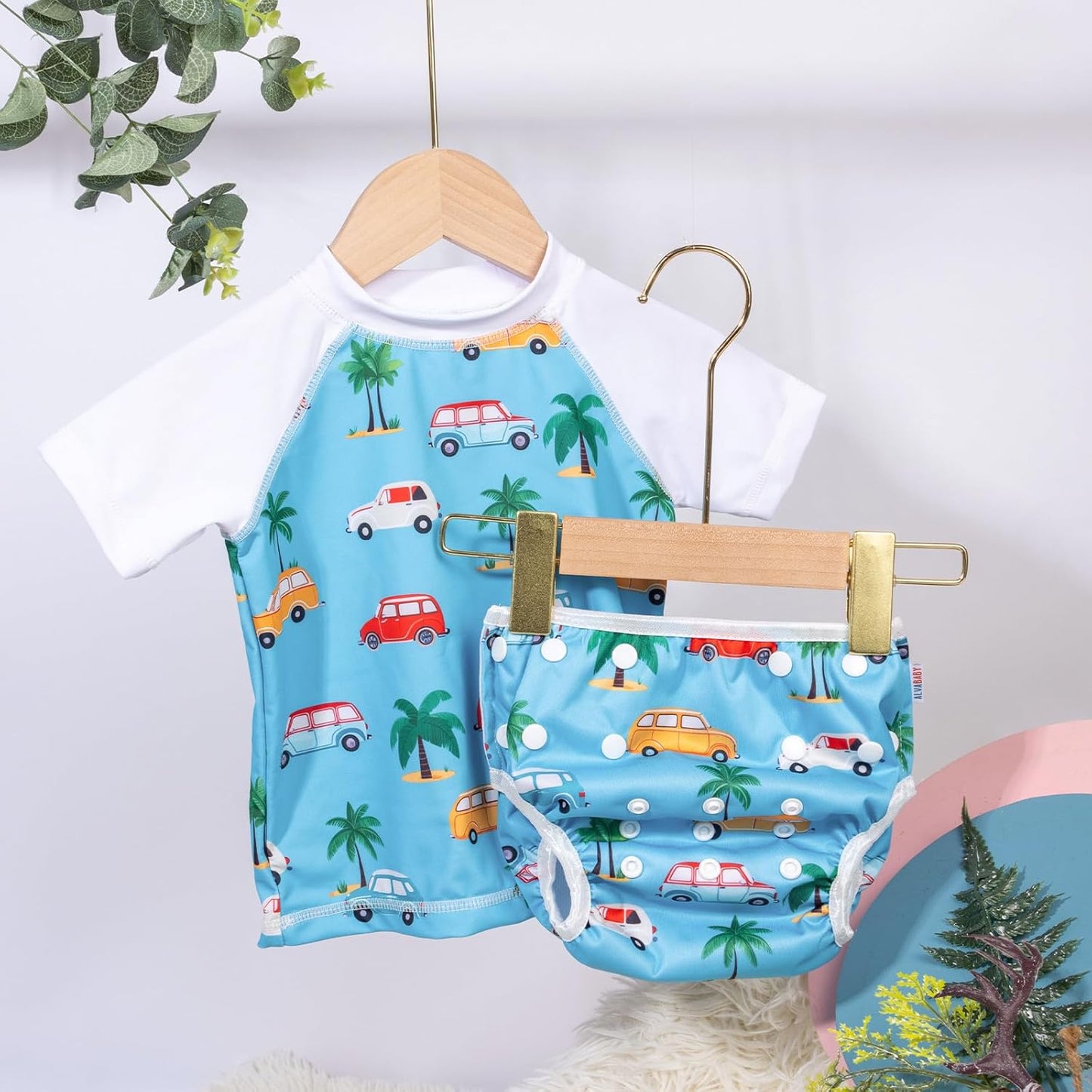 ALVABABY Traje de baño pañal de natación reutilizable
