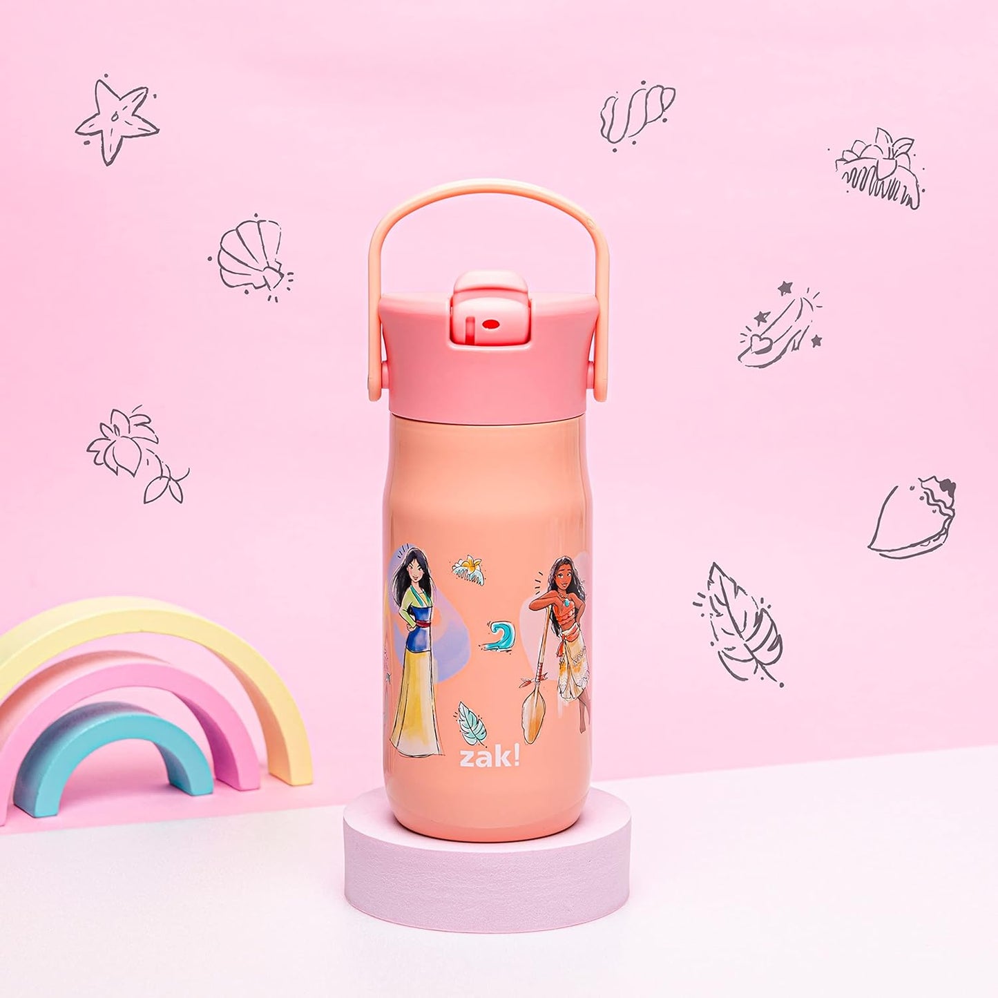 Zak Designs Botella de agua de acero inoxidable