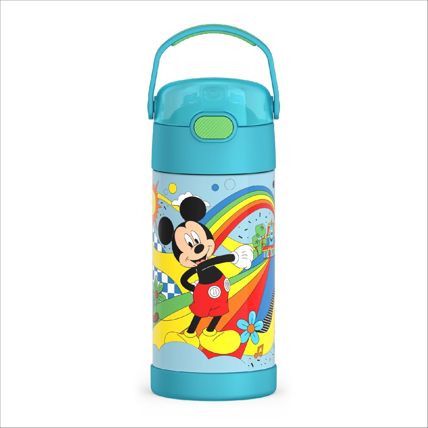 THERMOS FUNTAINER - Botella de agua con pajilla, 12 onzas
