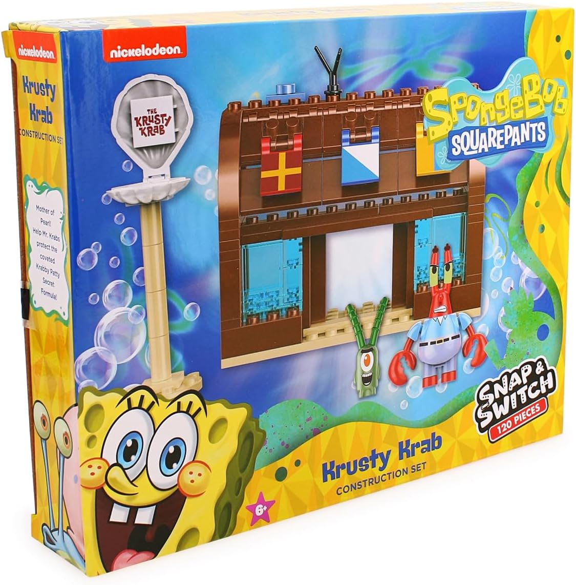Snap & Switch Juego de cangrejo de Bob Esponja - Juego de juguetes para construir