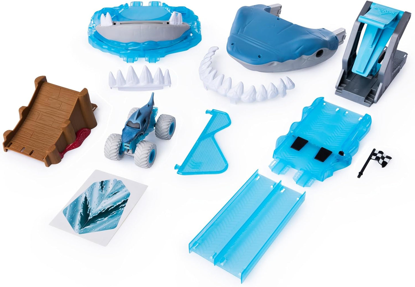 Monster Jam, Juego oficial de Megalodon Mayhem con exclusivo camión monstruo fundido a presión Megalodon a escala 1:64