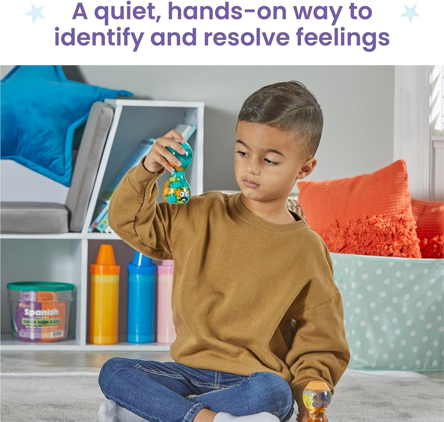 Botellas sensoriales de expresa tus sentimientos: emociones opuestas, juguetes sensoriales para niños pequeños, juguetes silenciosos para ansiedad