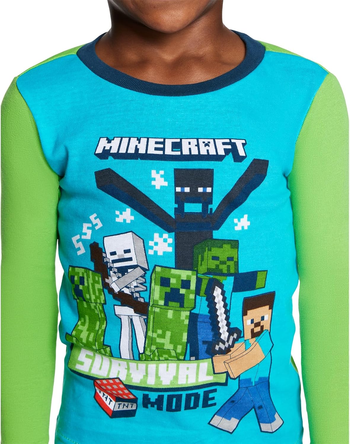 Minecraft Conjunto de pijama de algodón ajustado de 6 piezas
