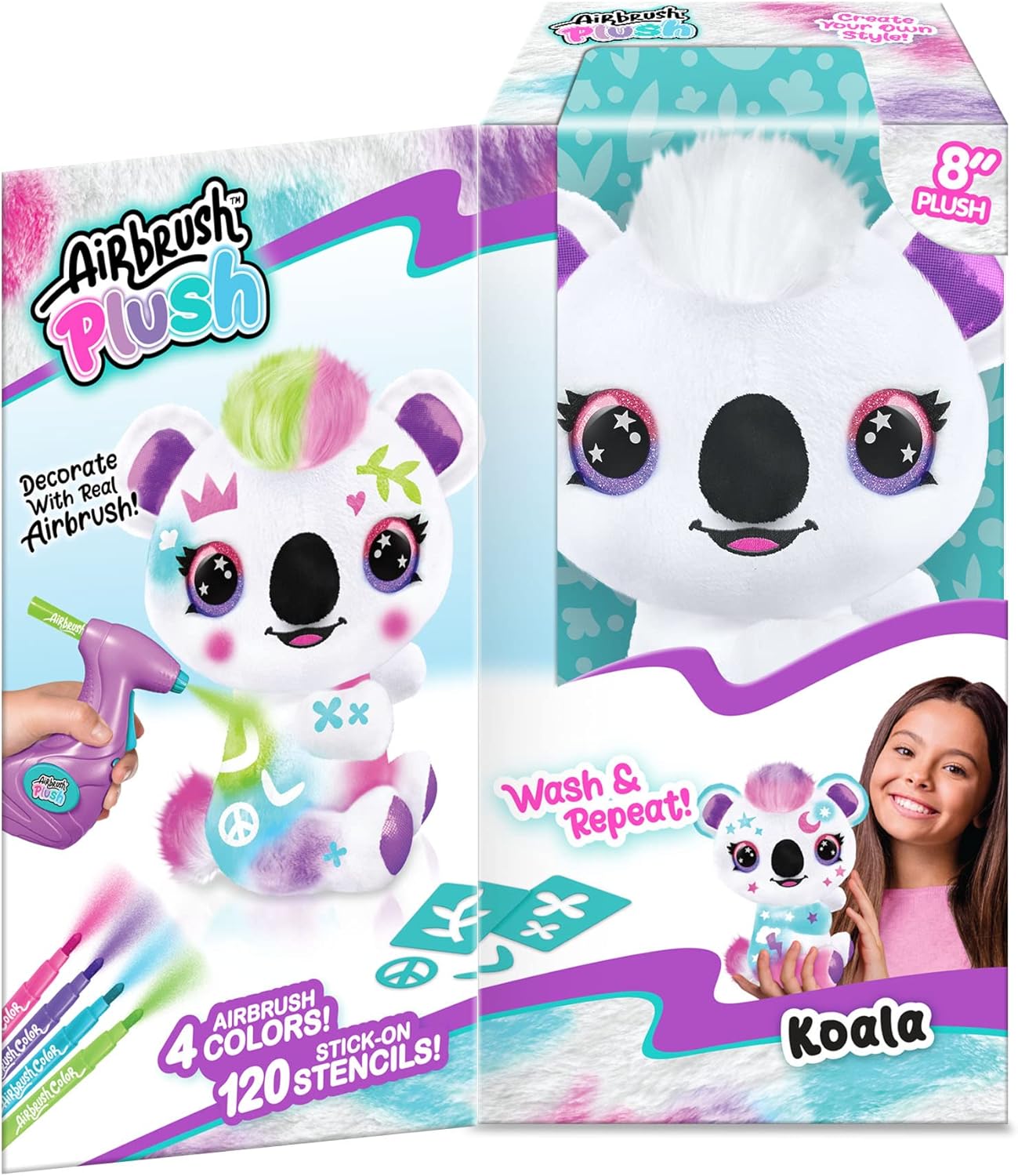 Canal Toys Personaliza el koala grande de peluche con aerógrafo. Decora, lava, repite.