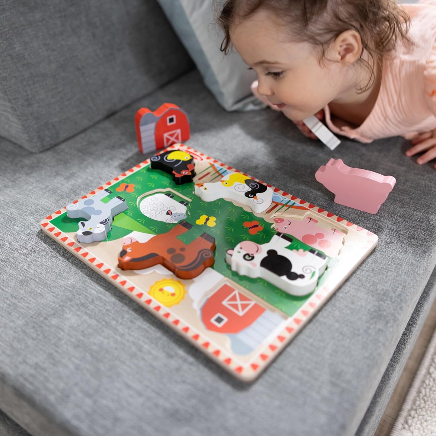 Melissa & Doug Rompecabezas grueso de madera de granja