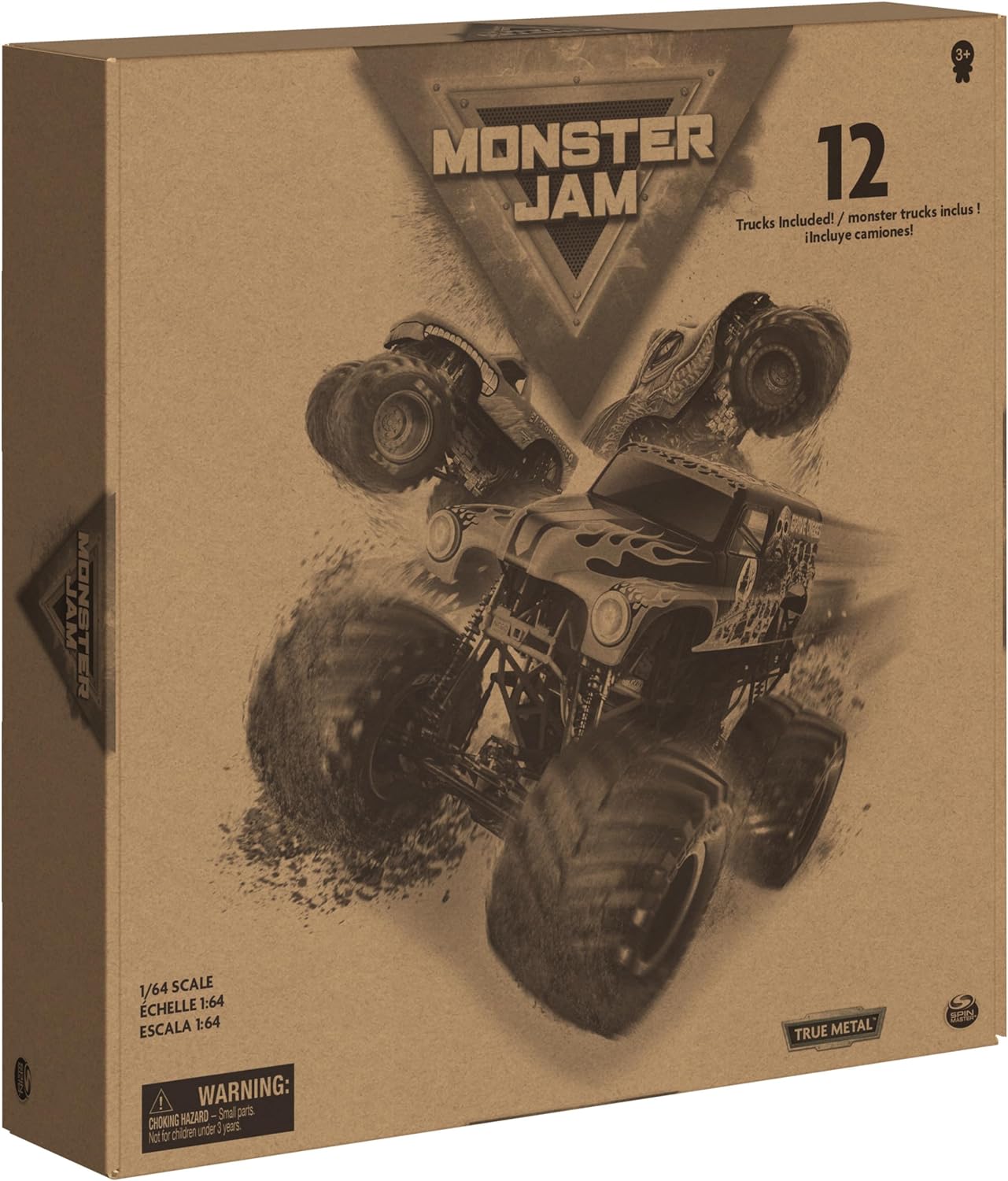 Monster Jam, Paquete de 12 camiones monstruo fundidos a presión a escala 1:64