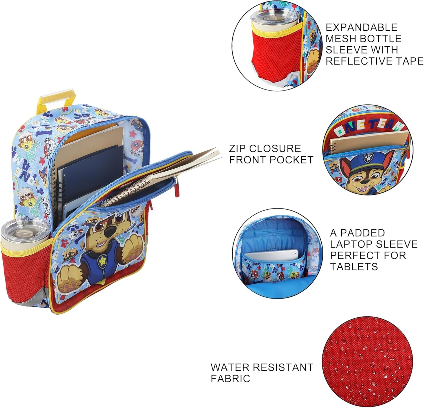 Paw Patrol Chase - Mochila infantil de 16 pulgadas