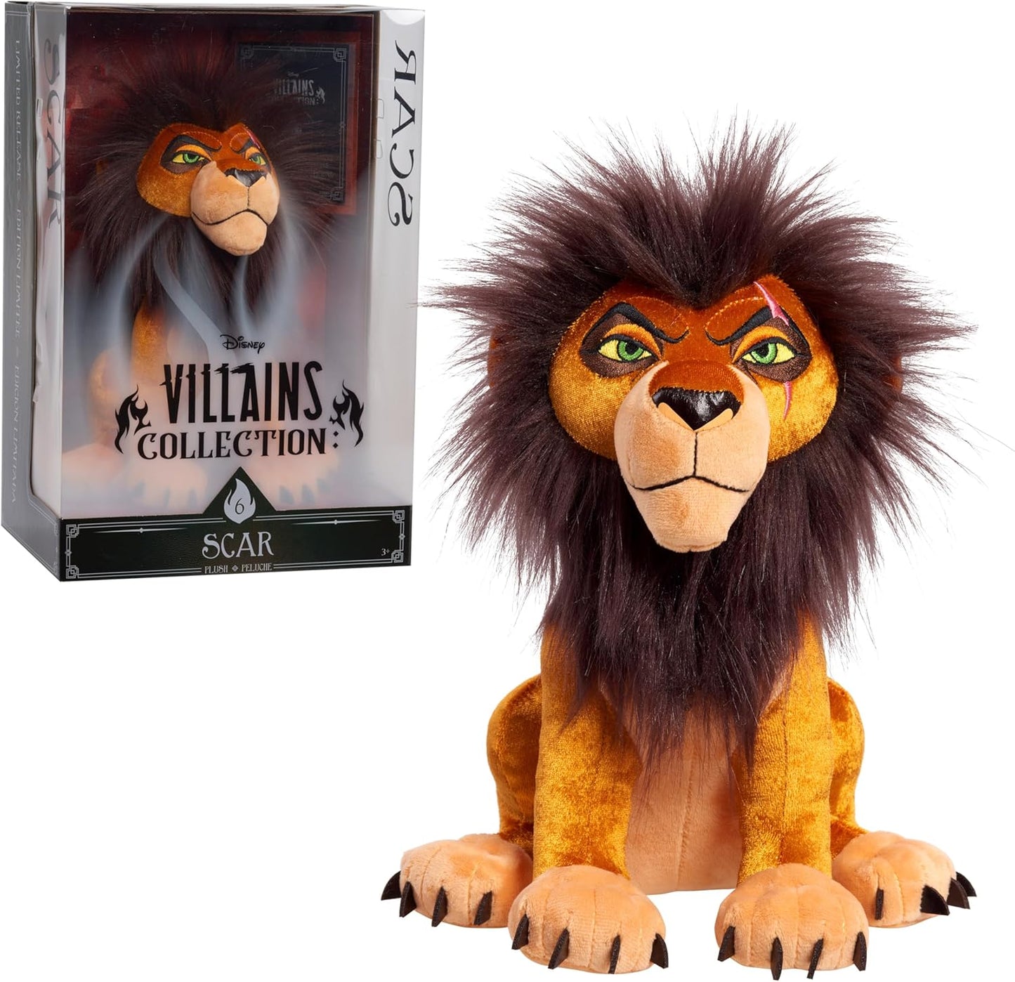 Disney Villains Collection: Scar, animal de peluche coleccionable de 13 pulgadas