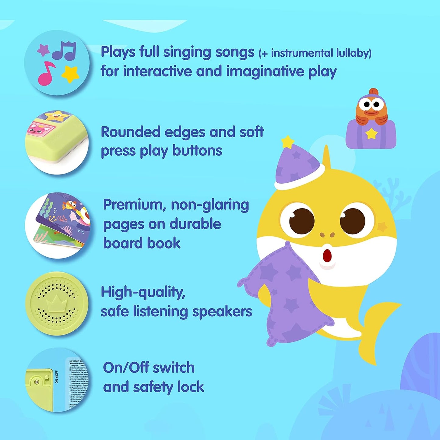Pinkfong - Libro sonoro para dormir Juguete Baby Shark