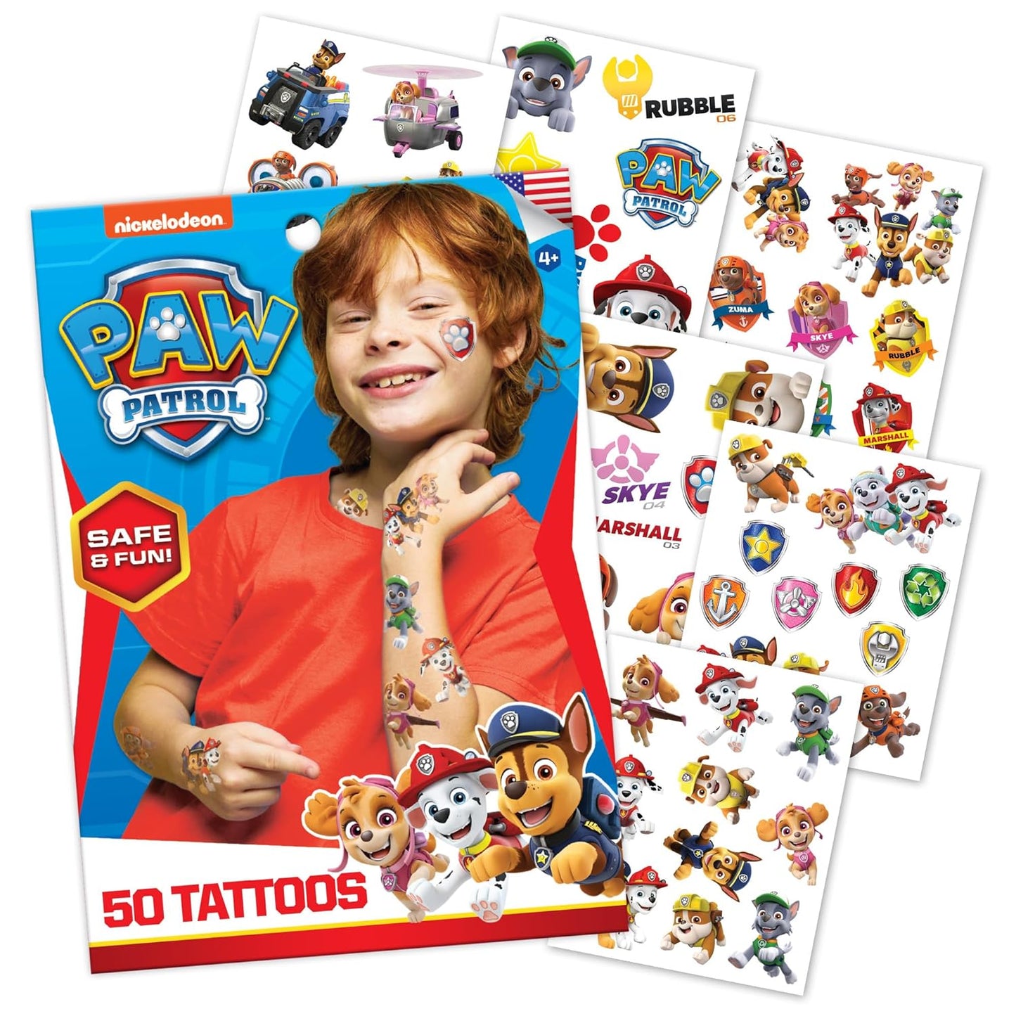 50 tatuajes temporales Paw Patrol