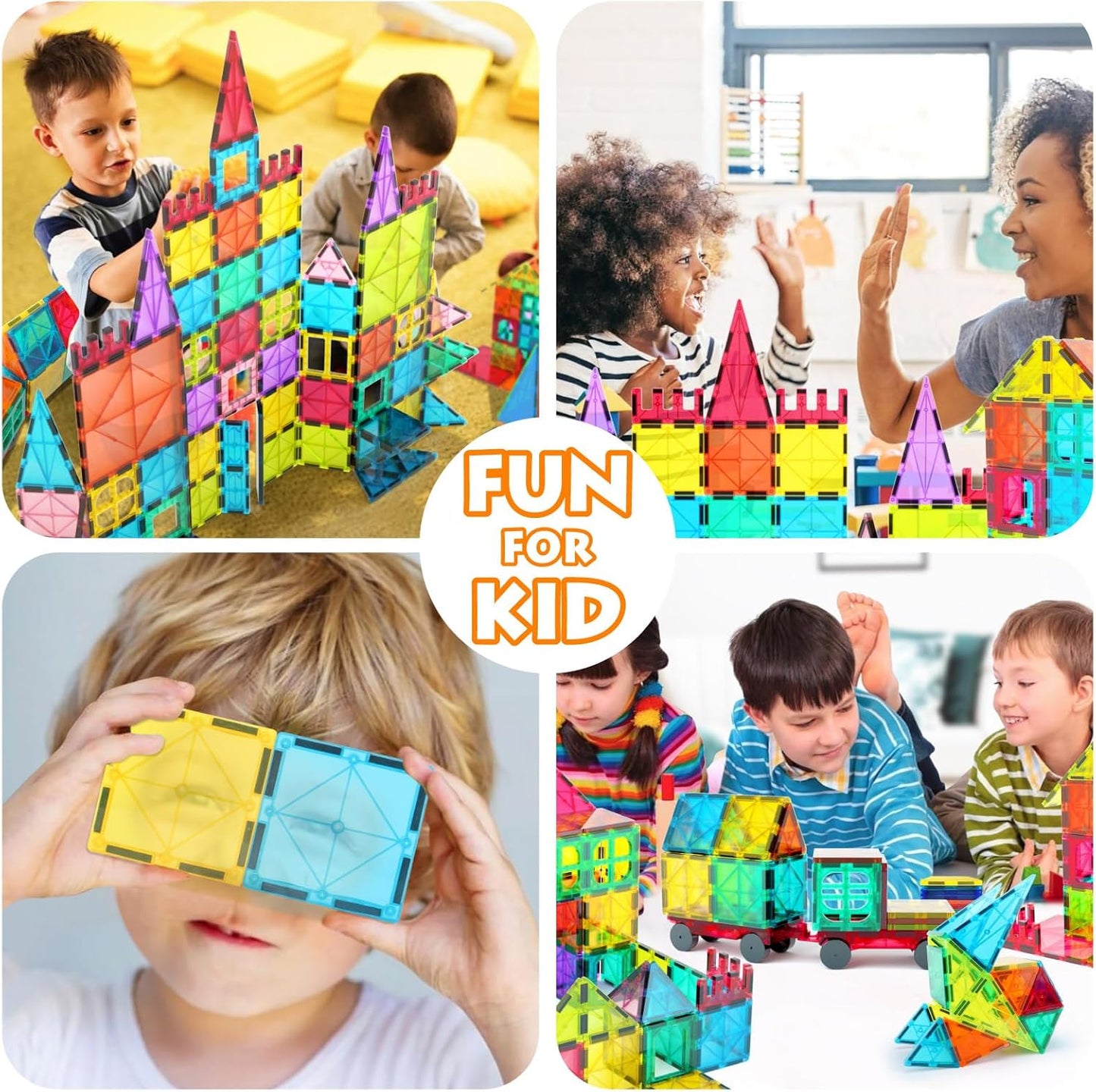 Juego de construcción de bloques magnéticos para niños, bloques de construcción con imanes