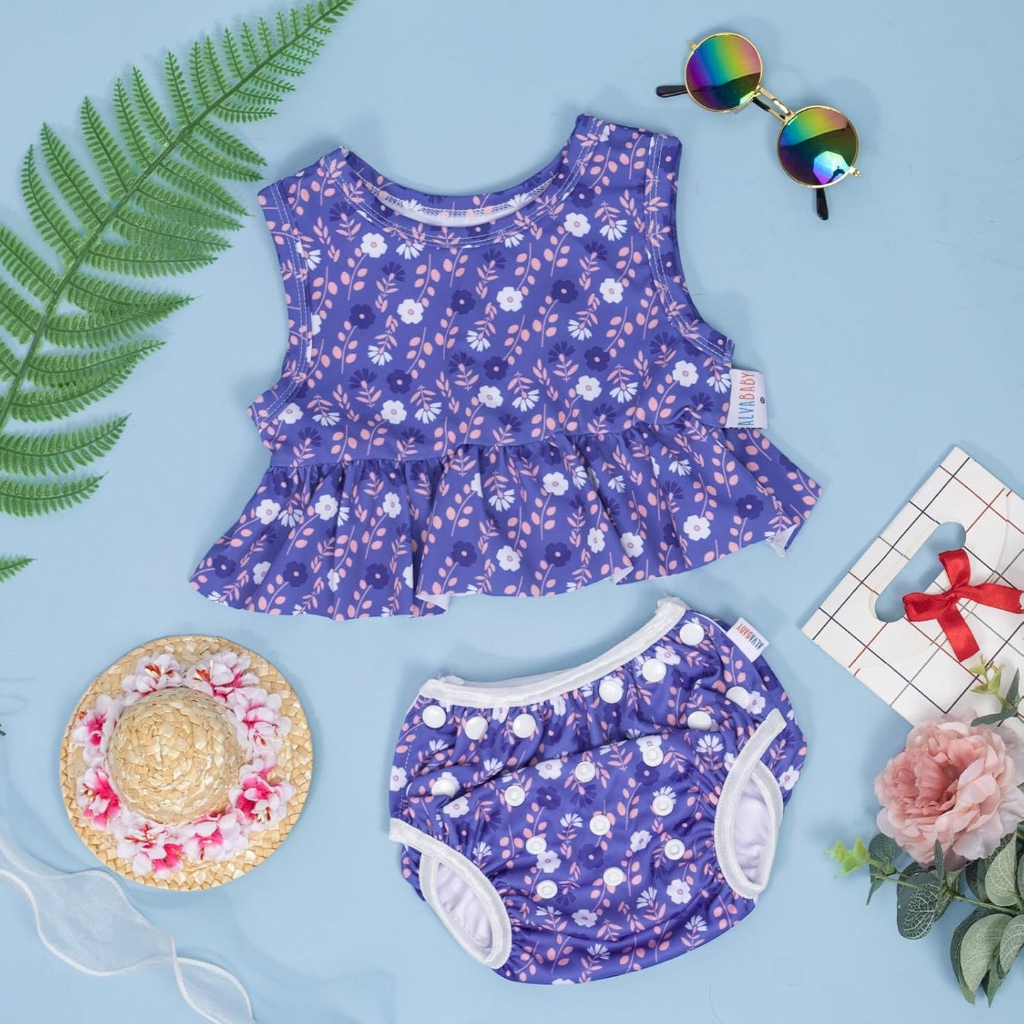 ALVABABY Traje de baño, pañal de natación reutilizable