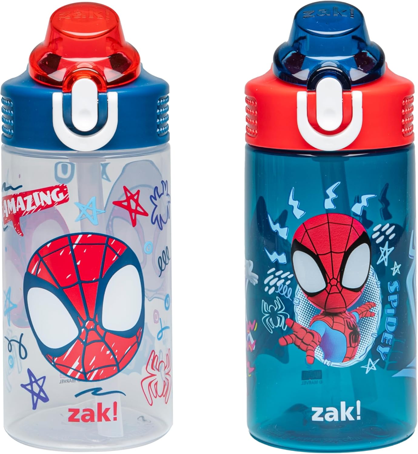 Zak Designs Cubierta de plástico duradera (16 onzas, juego de 2 unidades)