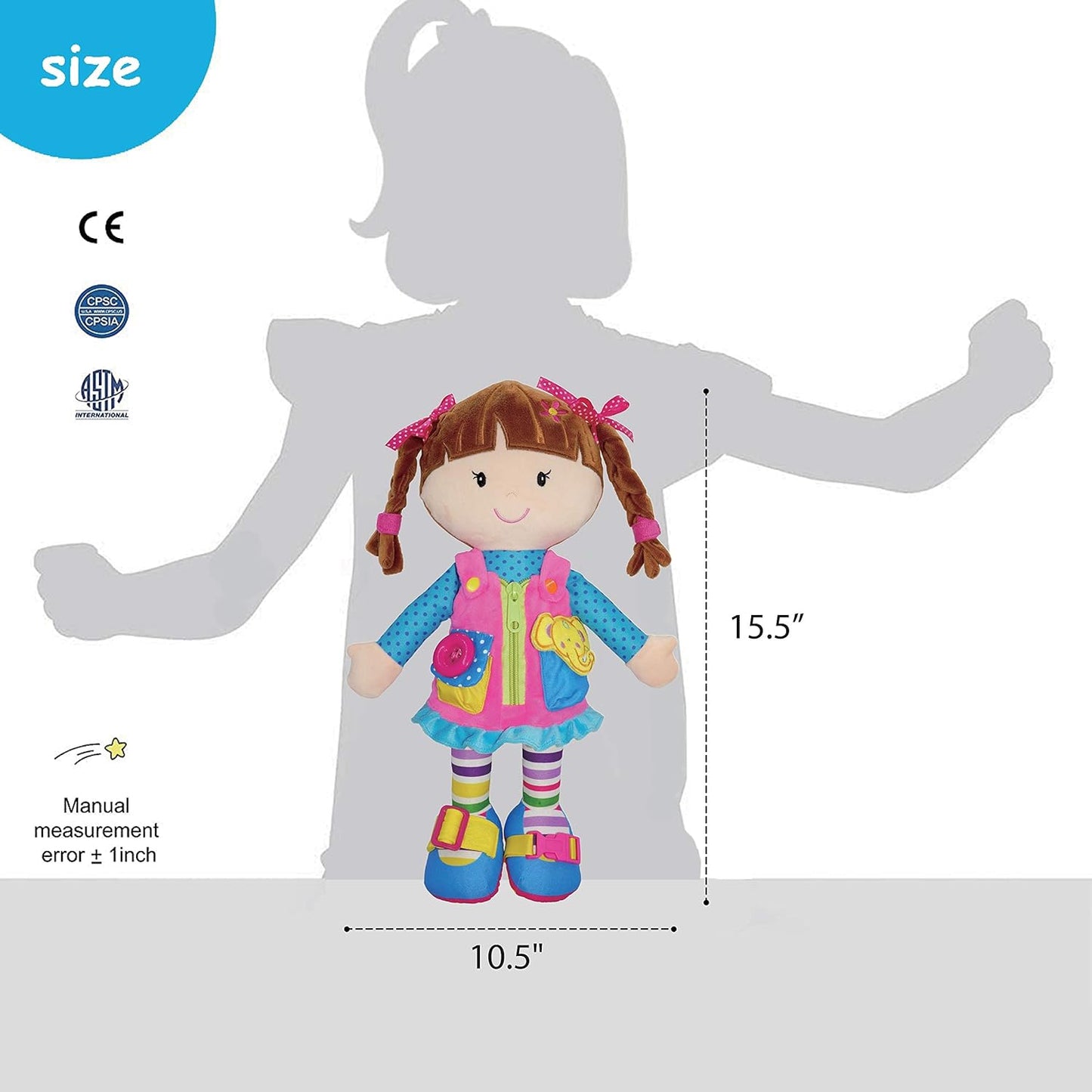 muñeca de peluche educativa