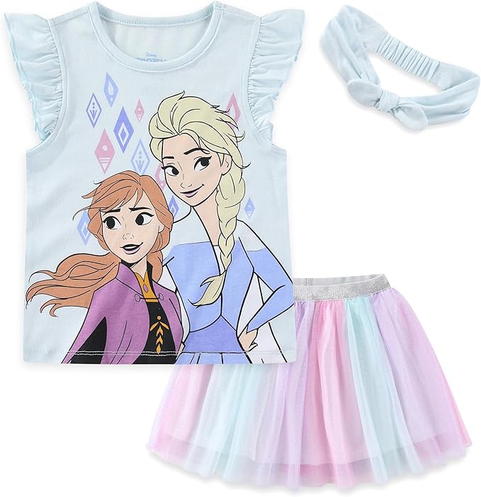 Disney Princess - Conjunto de camisa de manga corta y falda de tul