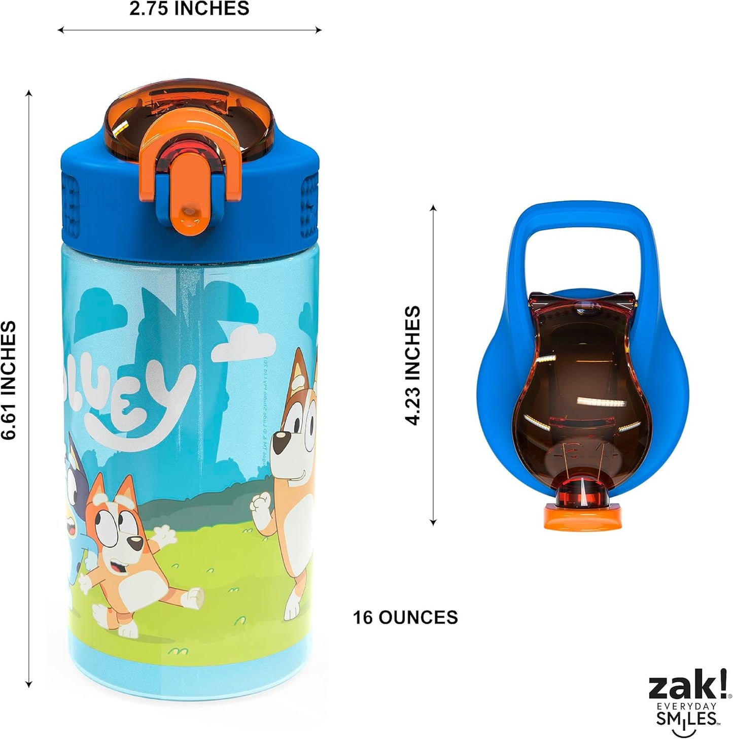 Zak Designs Cubierta de plástico duradera (16 onzas, juego de 2 unidades)