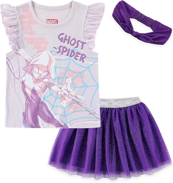 Marvel Spider-Gwen Ghost Spider - Camisa de manga corta y falda tutú