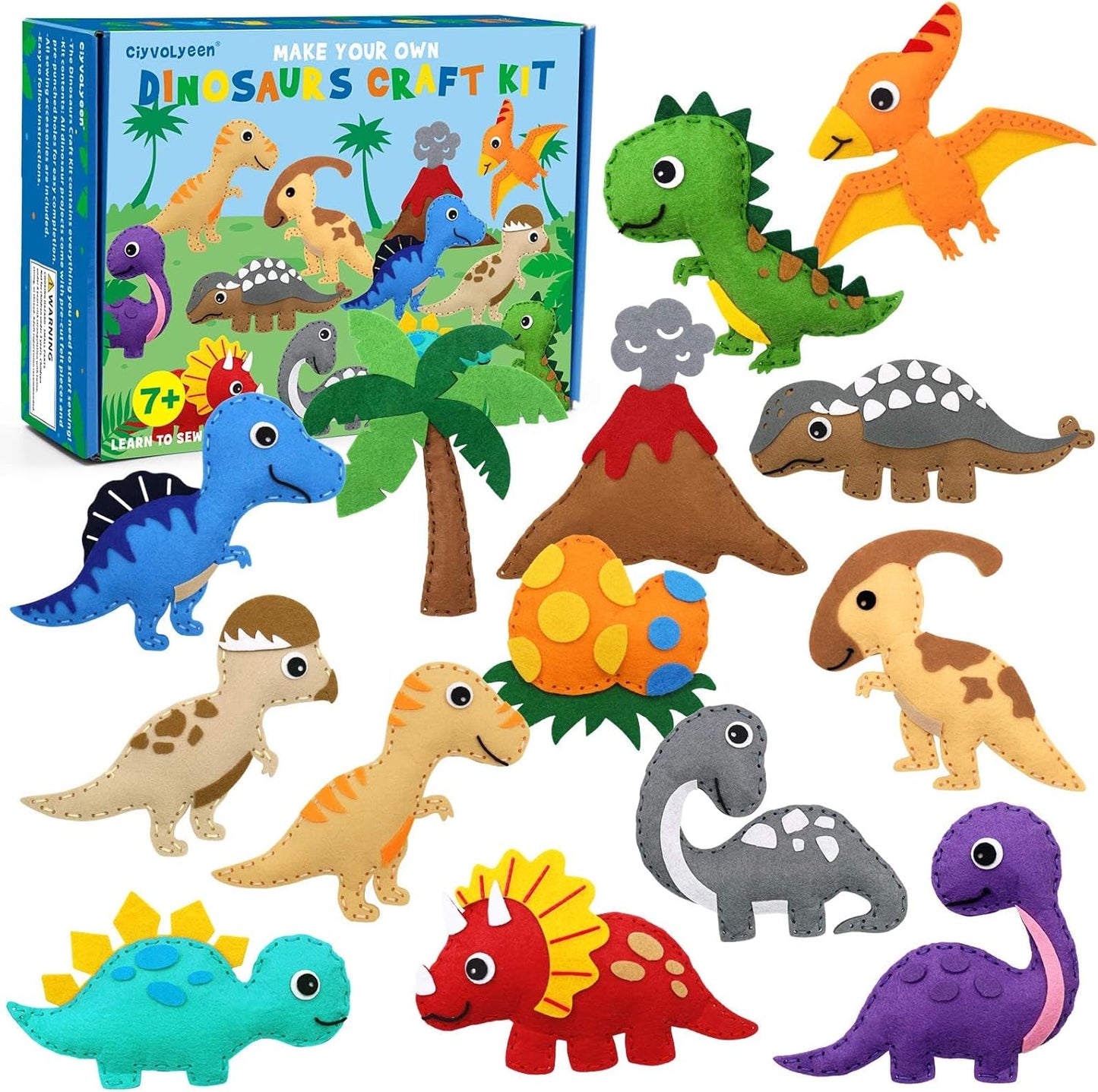 Kit de manualidades de costura de dinosaurio
