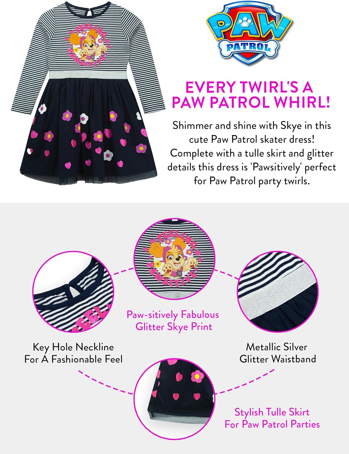 Paw Patrol Vestido Manga Larga