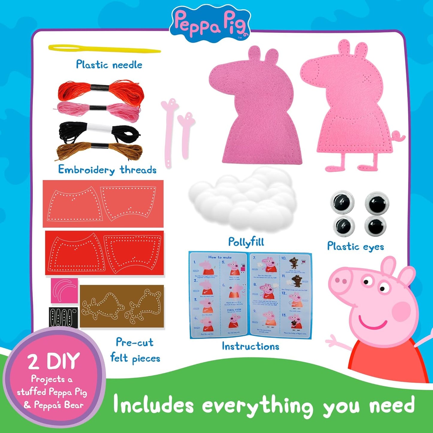 kit de costura para niños – Peppa Pig