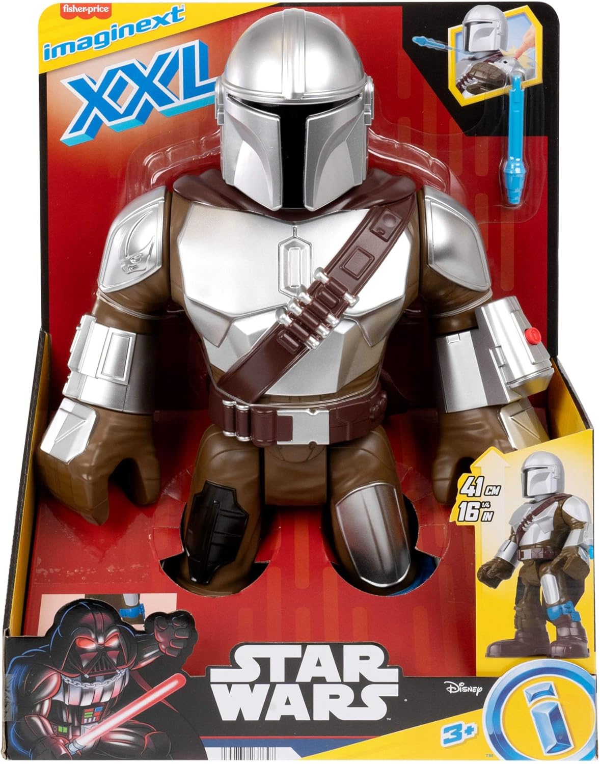 Fisher-Price Imaginext - Figura de Star Wars Toy The Mandalorian XXL, personaje posable de 16 pulgadas