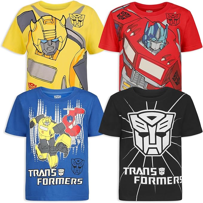 Transformers One Hasbro - Paquete de 4 camisetas de manga corta