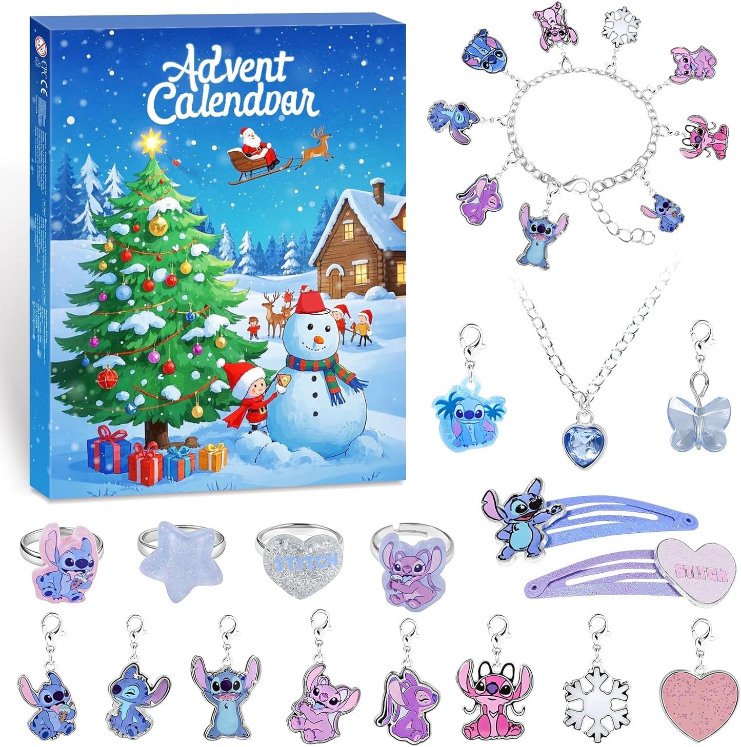 Calendario de Adviento pulsera, collar, aretes, accesorios