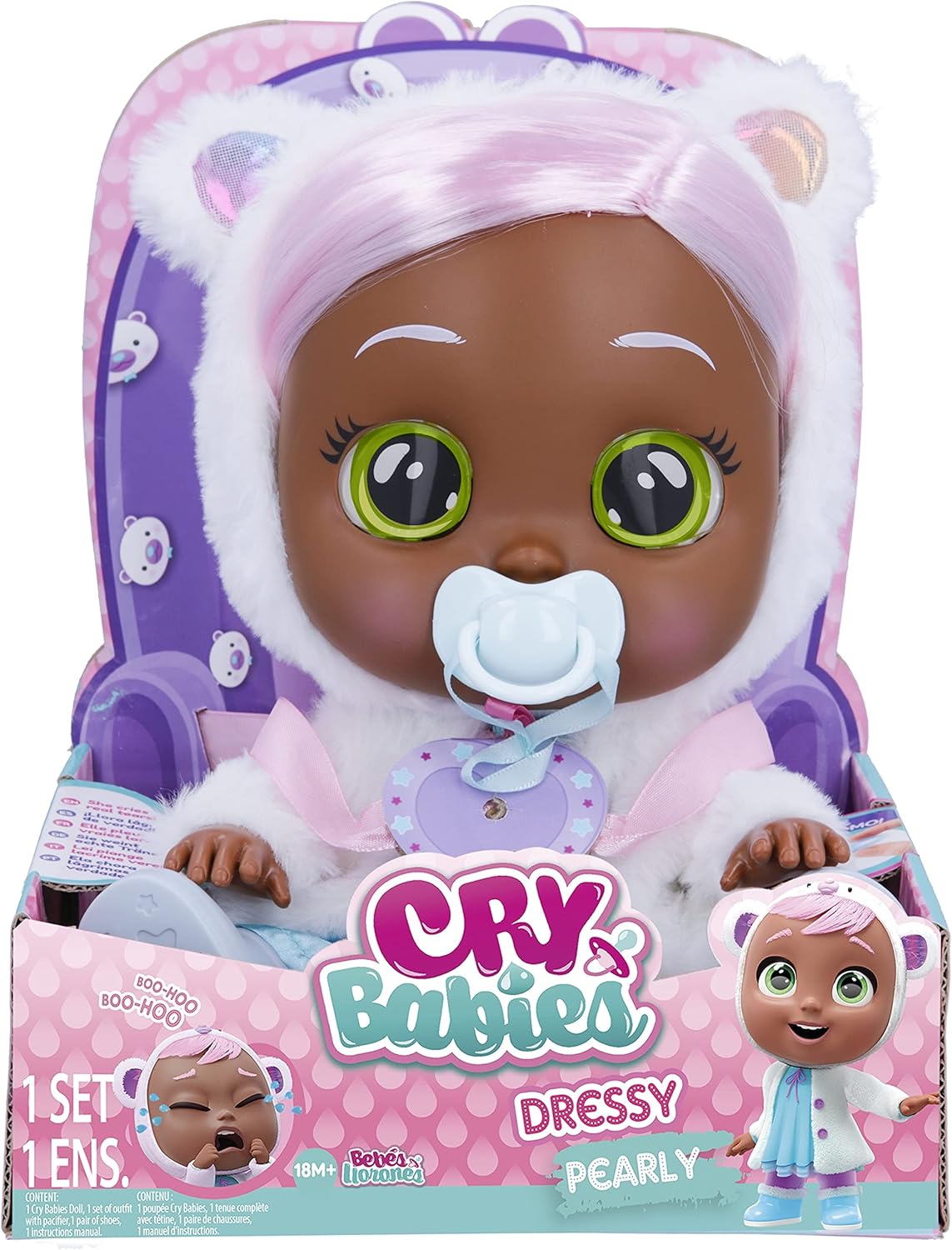 Cry Babies Dressy Pearly - Muñeca bebé de 12 pulgadas
