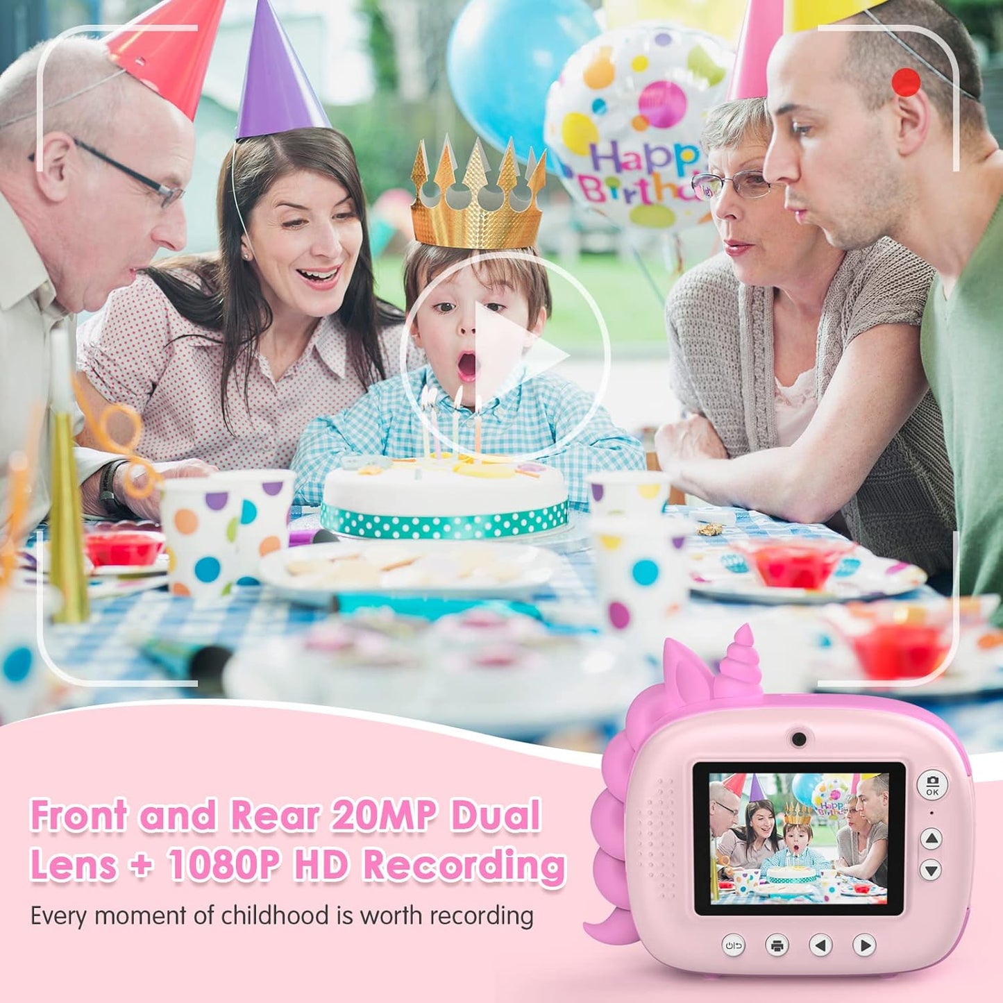 Cámara para niños, impresión instantánea, cámara digital