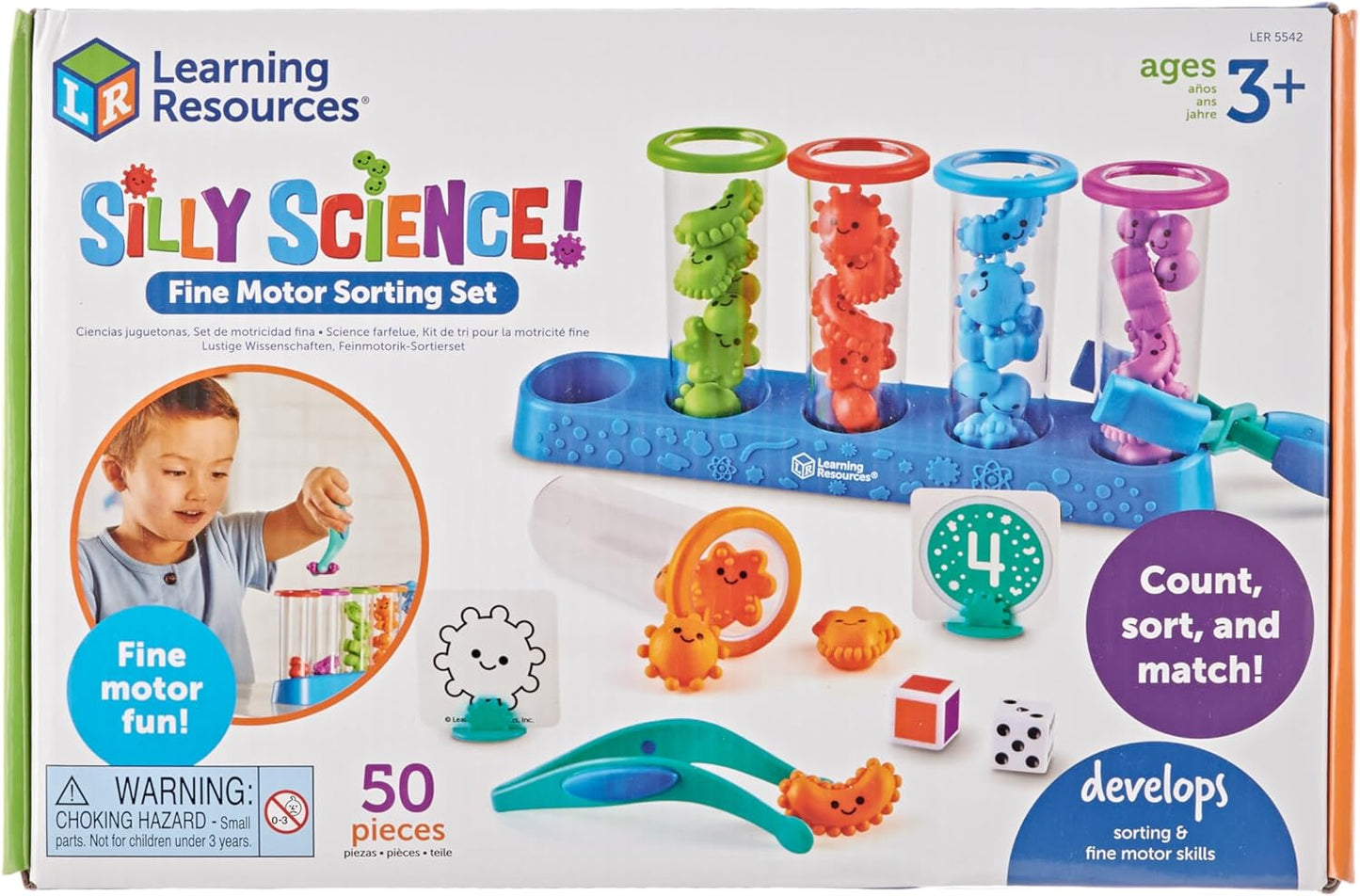 Learning Resources Silly Science - Juego de clasificación de motricidad fina, juguetes STEM