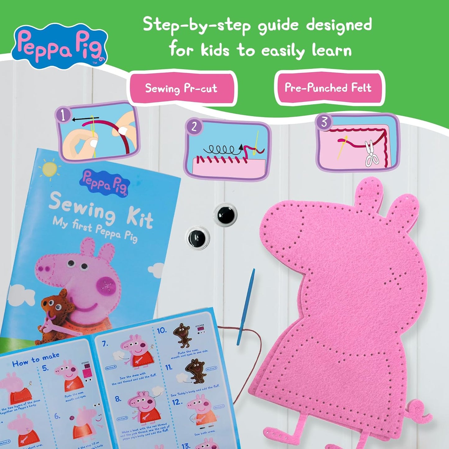 kit de costura para niños – Peppa Pig