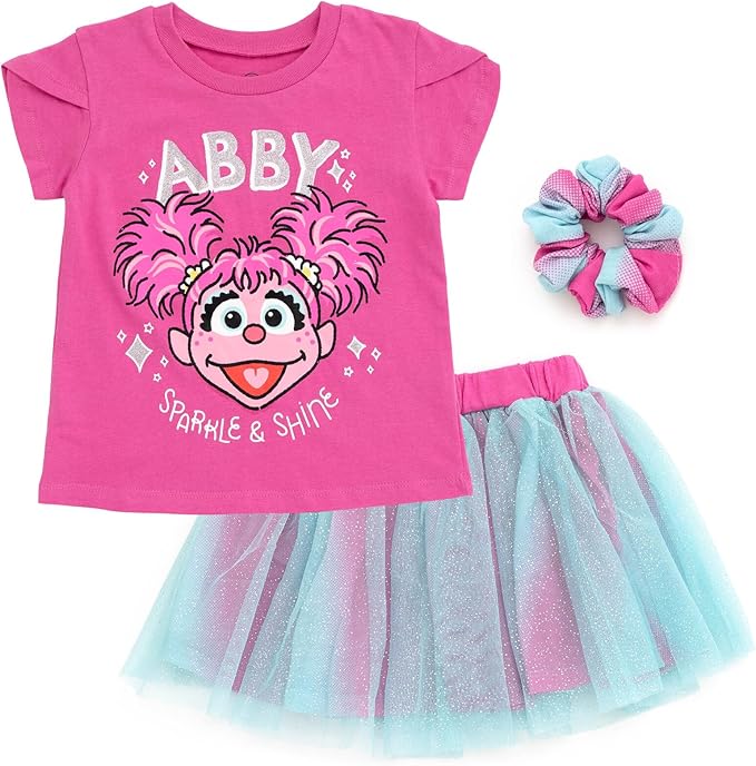 Sesame Street Elmo Abby Cadabby - Conjunto de camiseta de tul con falda