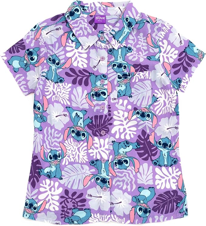 Disney Stitch - Camisa hawaiana con botones