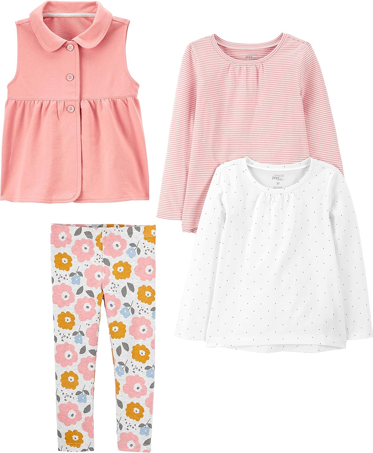 Simple Joys de Carter's - Juego de ropa de 4 piezas