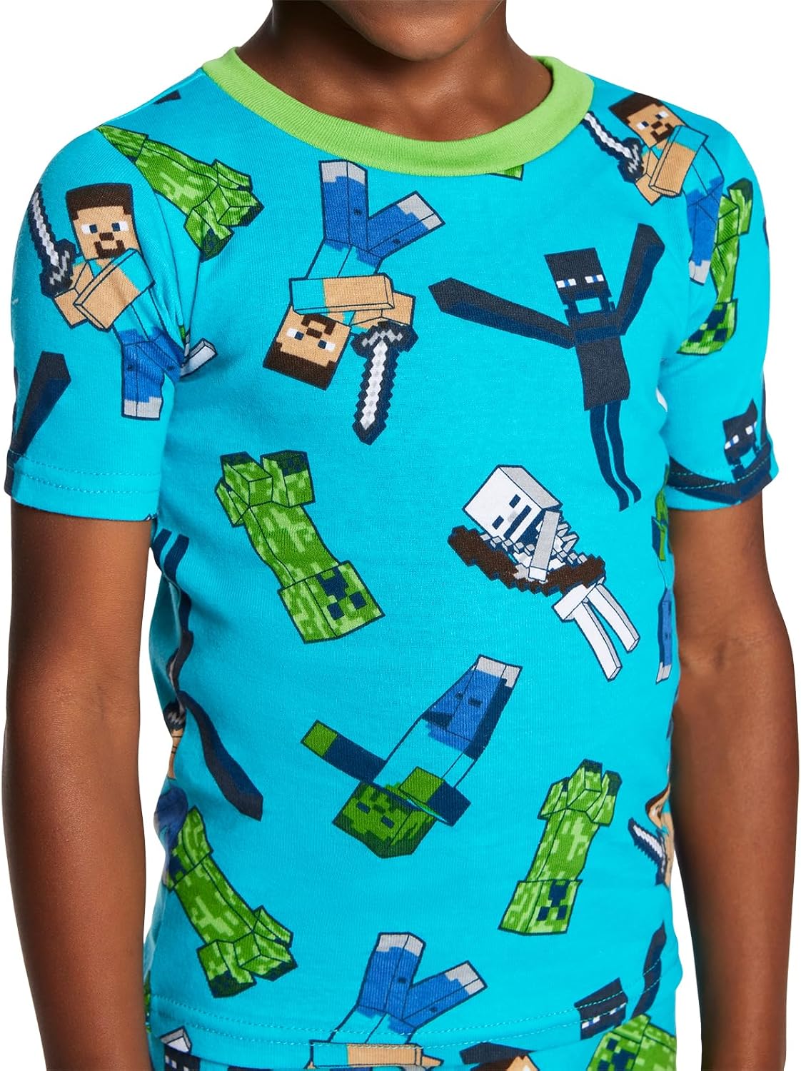 Minecraft Conjunto de pijama de algodón ajustado de 6 piezas
