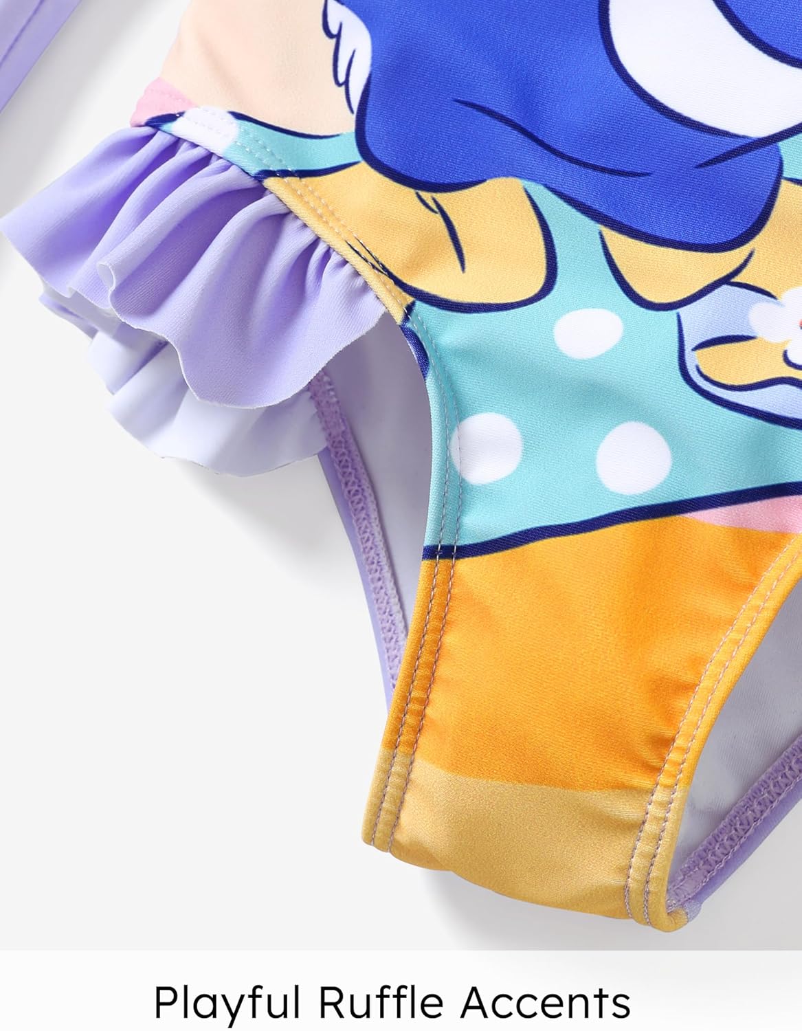 Disney- Traje de baño de manga larga de una pieza para niña