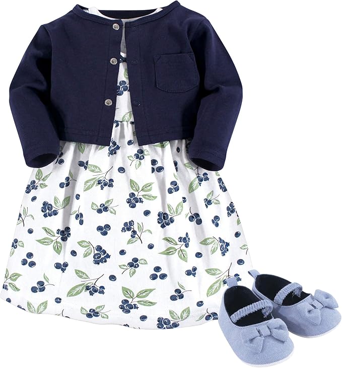 Hudson Baby Conjunto de vestido, cárdigan y zapatos
