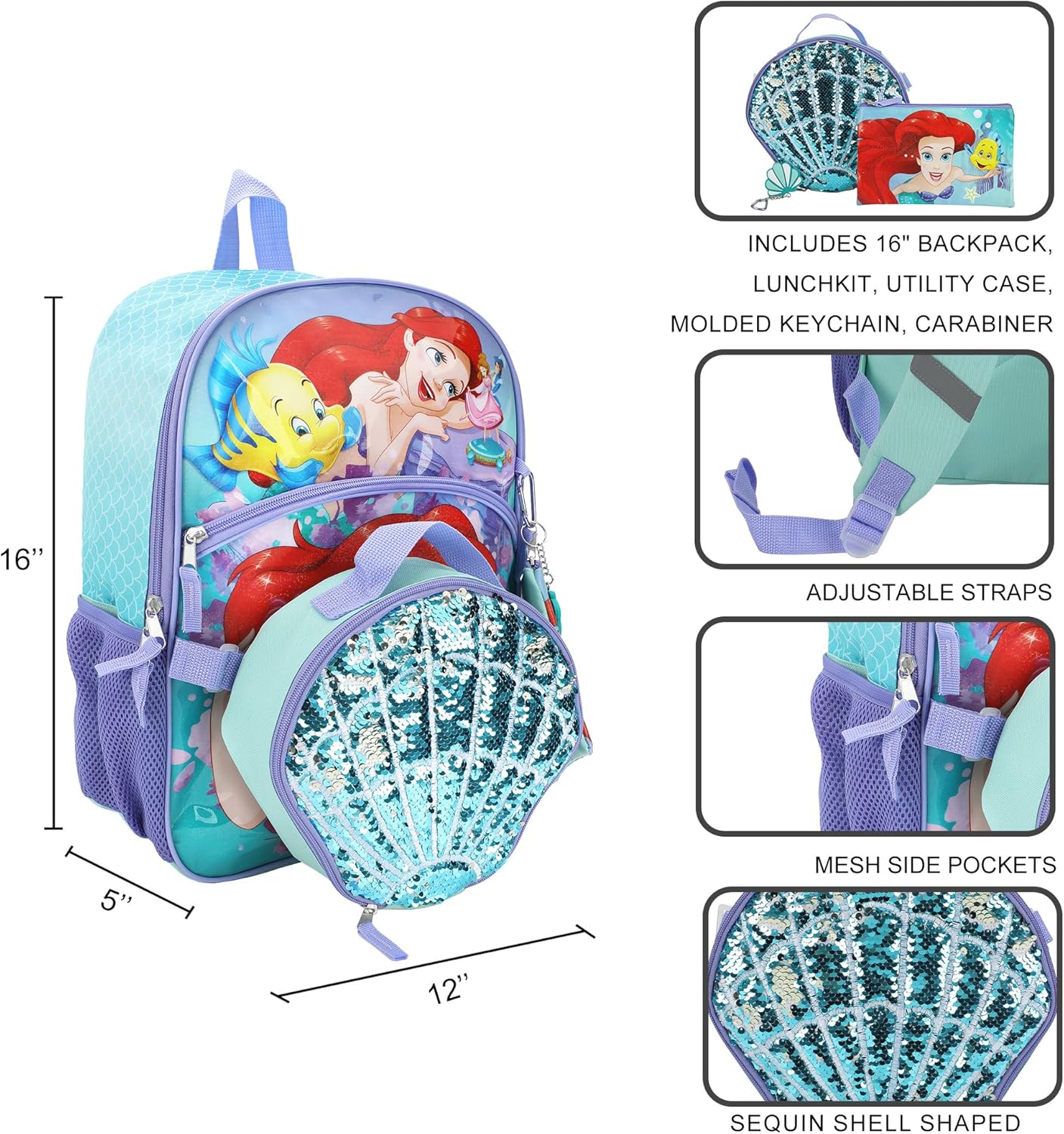 Juego combinado de mochila+lonchera+cartuchera / 16 pulgadas alto