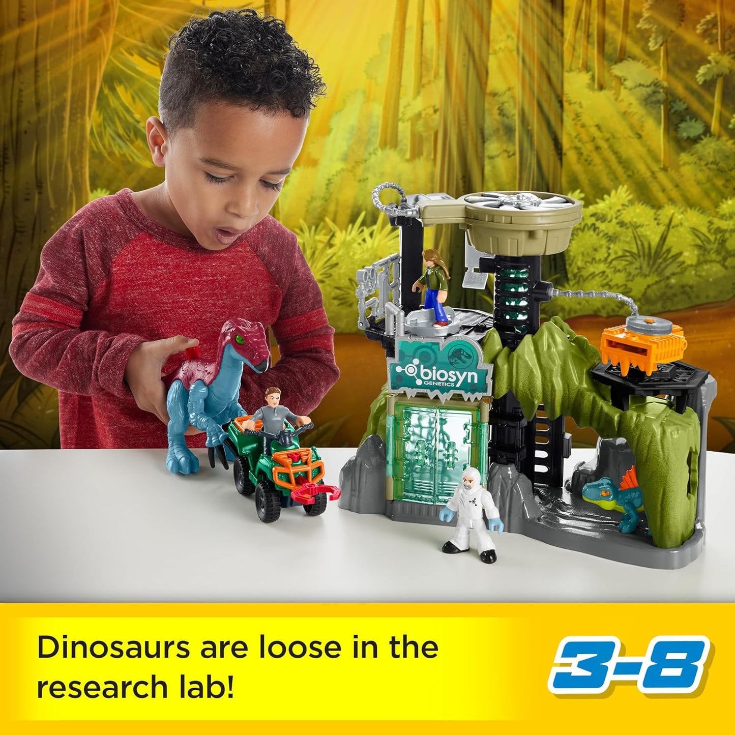 Fisher-Price Imaginext - Juego de laboratorio de dinosaurios de juguete Jurassic World
