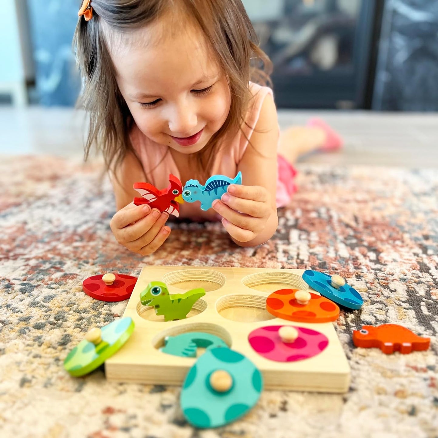 Montessori Mama Montessori Toys - Rompecabezas de madera de doble capa para niños de 1 a 3 años