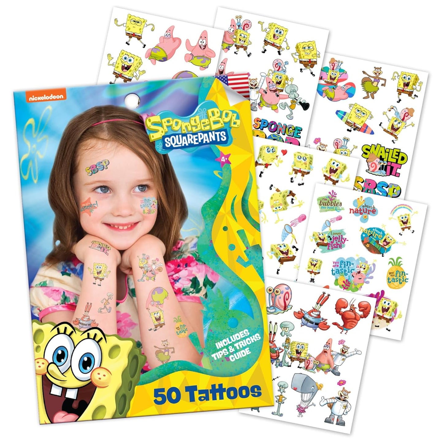 50 tatuajes temporales de Bob Esponja