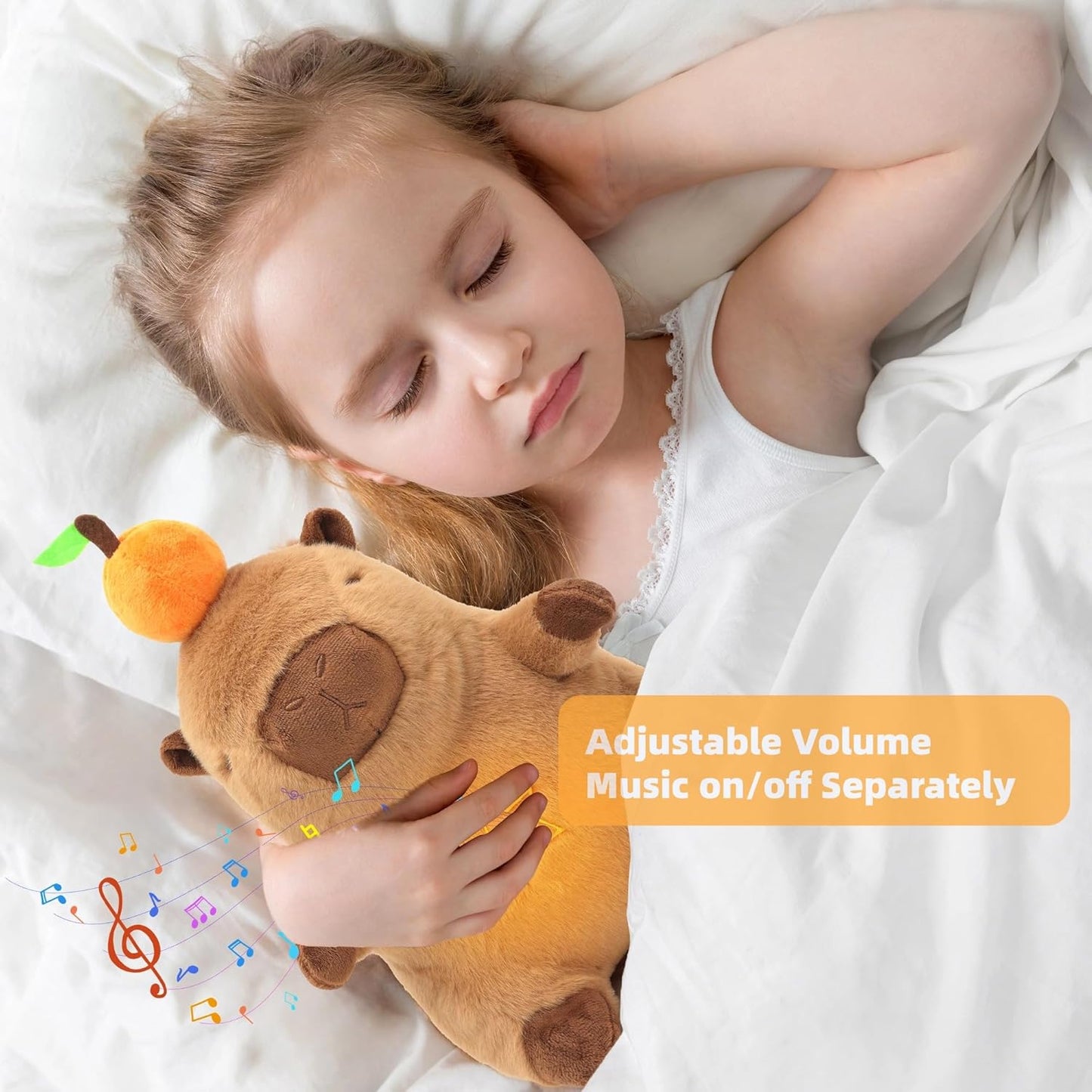 Peluche que respira, con control y temporizador