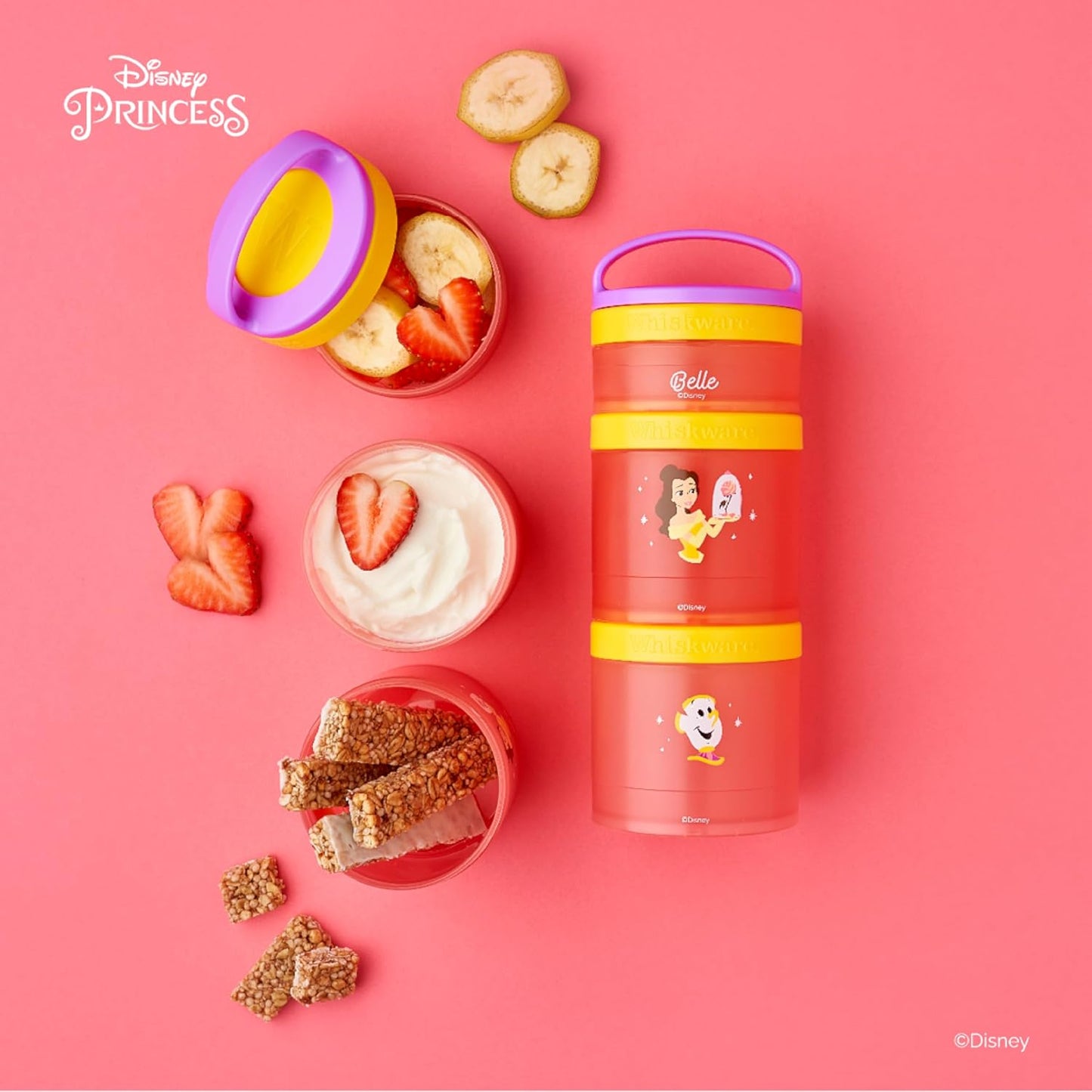 Whiskware Disney Princess - Recipientes apilables para aperitivos Bella