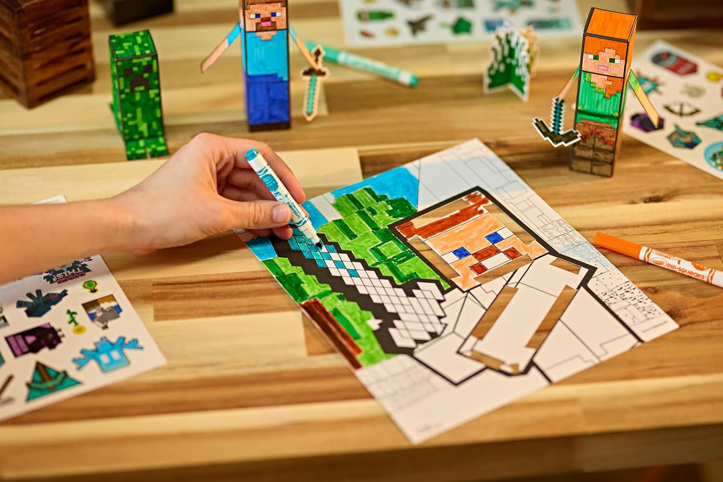 Crayola Minecraft, POPs 3D Kids Art Set, libro de colorear alternativo