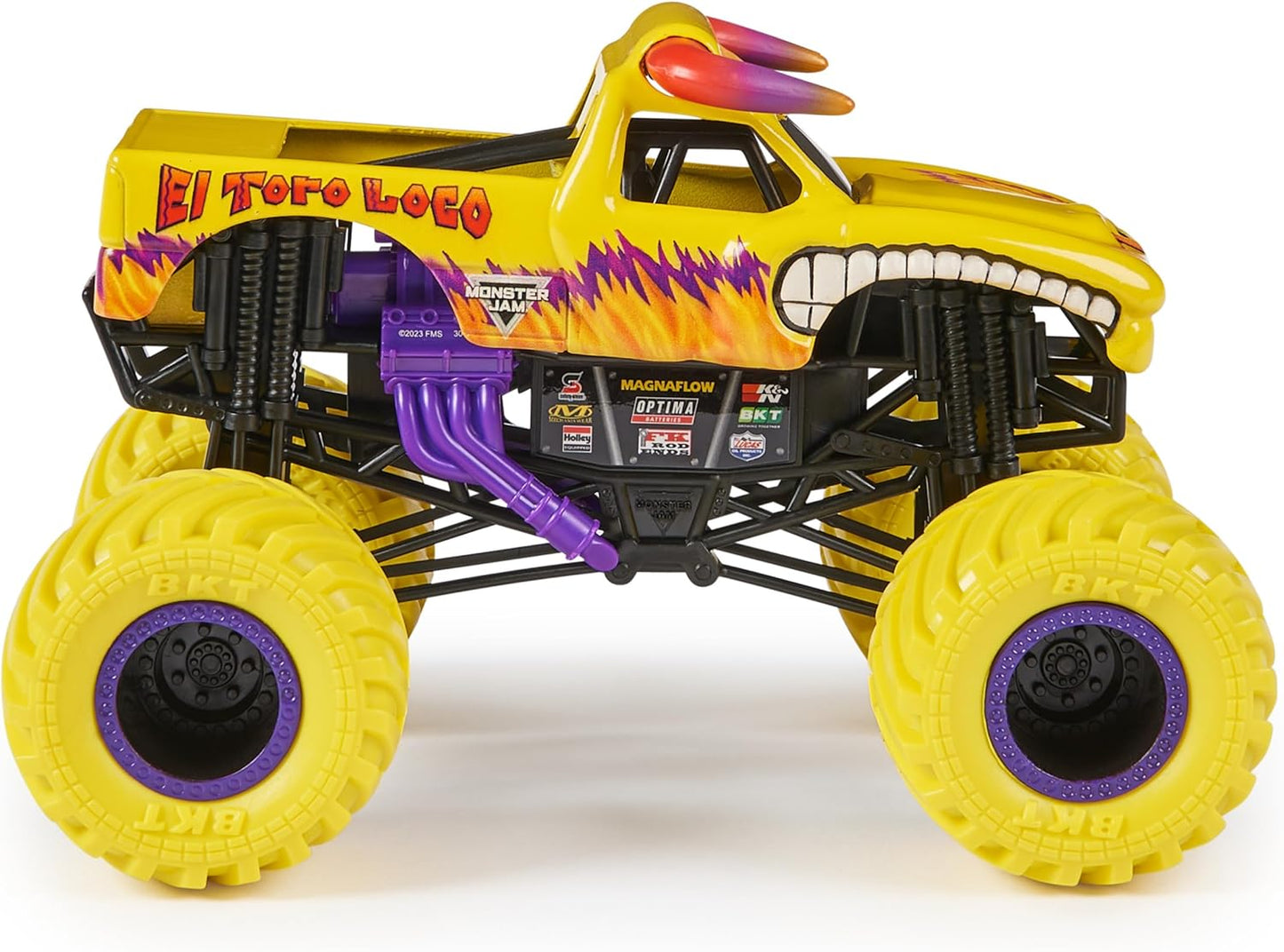 Monster Jam, Camión monstruo oficial de El Toro Loco, vehículo de colección fundido a presión, escala 1:24